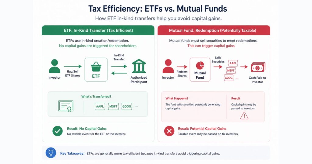 ETF vs index fund tax efficiency explained