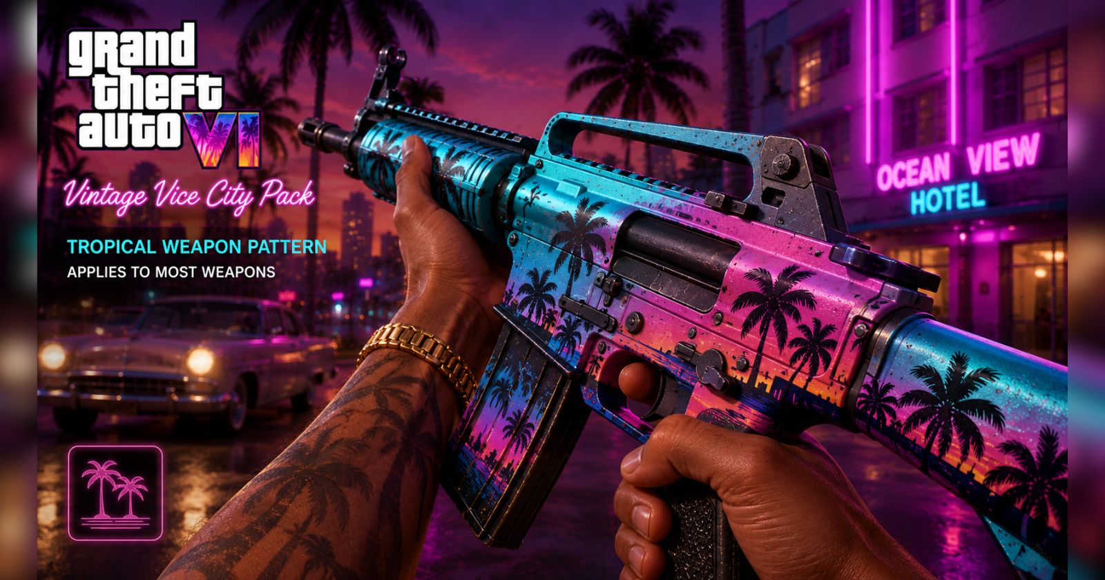 GTA 6 Vintage Vice City Pack Tommy Vercetti weapon pattern