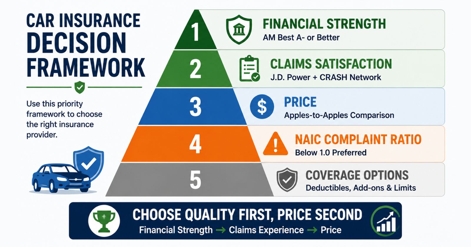how to choose a car insurance provider 2026 — weighted decision framework step by step
